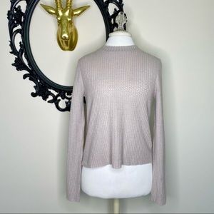 Others Follow Lavender Gray Fuzzy Waffle Thermal Long Sleeves Top